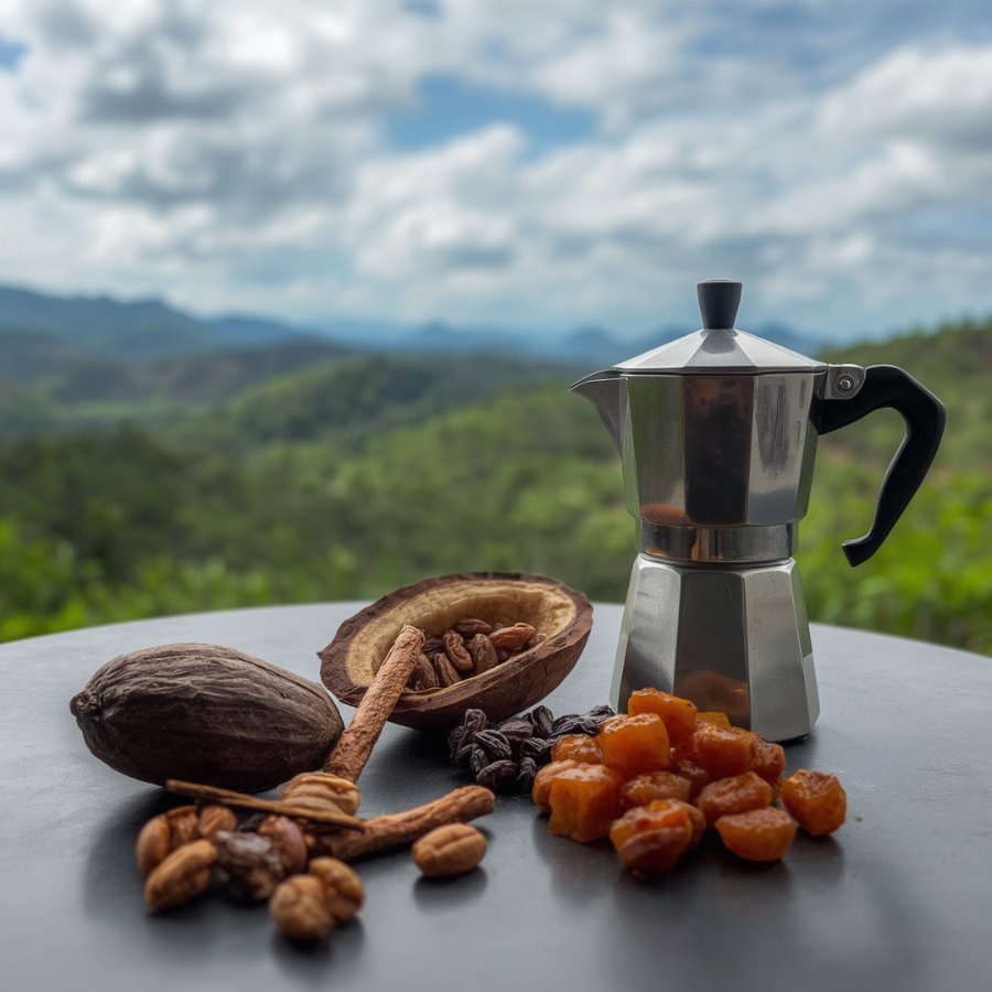 Composición con notas de cata del café Brasil Sitio Sao Jose