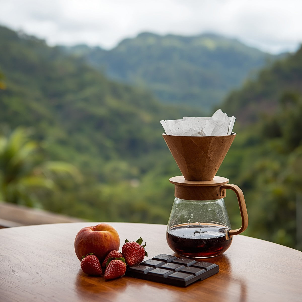 Composición con notas de cata del café Colombia Huila Pitalito