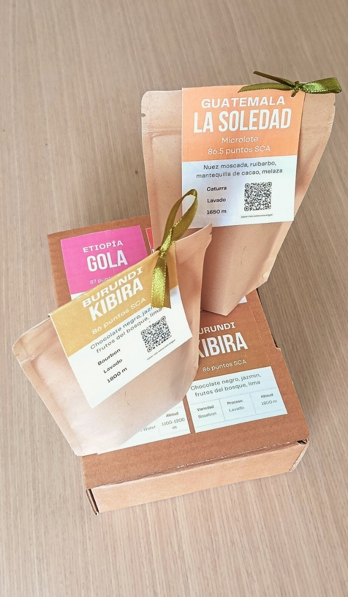 Pack café degustación | Café de especialidad 100% Arábica | Cuatro orígenes | Tueste natural artesanal