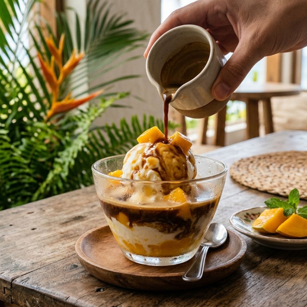 Un café affogato de Colombia