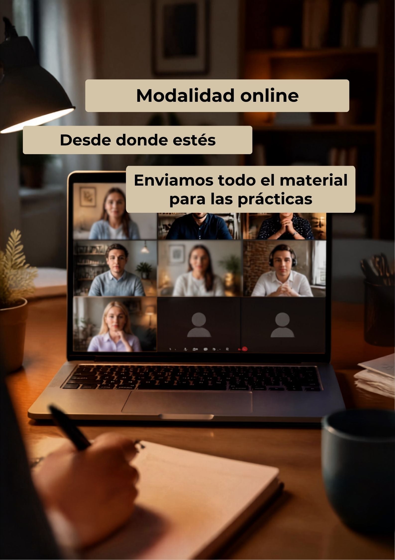 Alumnos en una clase onlinne